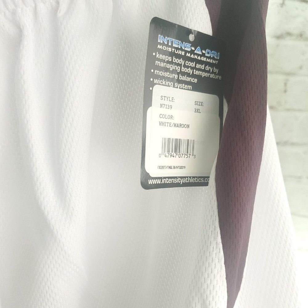 Intensity Athletics Mens White 9 Diamond Panel Pull On Basketball Shorts Sz 3XL - Picture 8 of 12
